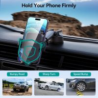 Car Phone Holder Mount, [Military-Grade Suction & Super Sturdy Base] 3 in 1 Universal Phone Mount for Car Dashboard Windshield Air Vent Car Mount for iPhone Android Smartphone GPS Navigator - Image 7