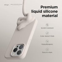 elago Compatible with iPhone 15 Pro Case, Liquid Silicone Case, Full Body Protective Cover, Shockproof, Slim Phone Case, Anti-Scratch Soft Microfiber Lining, 6.1 inch (Stone) - Image 3