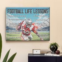 Football Poster Wall Art for Home Bedroom Decor, Football Life Lessons Motivational Canvas Print Painting Gifts for Men 8x10 Inch - Image 4