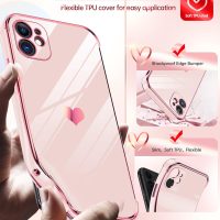 LeYi for iPhone-11 Phone Case: 2 Pack Screen Protector, Wireless Charging, Full Camera Lens Protection, Love Heart Plating Women Cute Luxury Shockproof Cover funda para i Phone iohone iphone11, Pink - Image 3