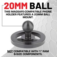 Bulletpoint Dash Mount Magnetic Cell Phone Holder Compatible with MagSafe iPhone Smartphones - 20mm (0.787 inches) Attachment Ball (MagSafe Holder only) - Image 6