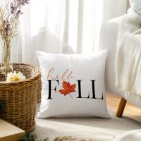 Fall Maple Leaf Pillow Covers 18x18, Fall Home Decor, Farmhouse Autumn Leaf Decorative Throw Pillow Covers for Bedroom Living Room Decoration - Image 4