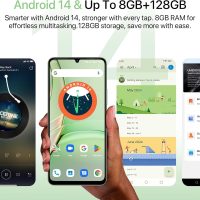UMIDIGI G9T Cell Phone, Android 14 Smartphone Unlocked, 6.75" HD+ 90Hz Display, 5000mAh Battery, 18W Fast Charging, 8(4+4)+128GB/1TB TF, 13MP Camera, AI Face & Fingerprint Unlock, 4G Dual SIM, GPS - Image 2