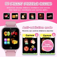 Kids Smart Watch Gift for Girls Age 5-12, 26 Games HD Touch Screen Watches with Video Camera Music Player Pedometer Flashlight 12/24 hr Educational Toys Birthday Gifts for Girls Ages 7 8 9 10 - Image 5