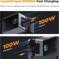 K&F Concept V Mount Battery 99Wh with PD100W Fast Charging,14.8V 6700mAh Mini V-Mount Battery with DC/D-Tap/Dual USB-C/USB-A/TFT Display/240W Charging Cable for Camera Camcorder Video Light Monitor - Image 2