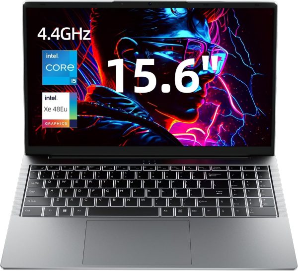 jumper 2025 Laptop, Intel 8-Core Processor(Up to 4.4GHz), 16GB DDR4 512GB NVME SSD, 15.6" FHD IPS Screen, 62.7Wh Battery, WiFi-6, Bluetooth5.1, USB3.2, 4 Stereo Speakers, 2 Memory Slots.