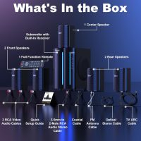 Bobtot Surround Sound Systems Home Theater System - 800 Watts Peak Power 6.5" Subwoofer 5.1/2.1 Wired Stereo Speakers Strong Bass with HDMI ARC Optical AUX Bluetooth Input - Image 5
