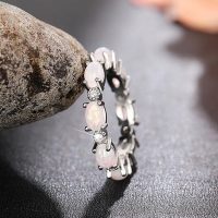 Trendy Female Finger Rings Oval Imitation Opal Jewelry Daily Wear Statement Accessories - Image 2