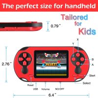 16 Bit Handheld Game for Kids Adults, 3.0'' Large Screen Preloaded 230 HD Classic Retro Video Games with USB Rechargeable Battery & 3 Game Cartridges for Birthday Gift for Kids 4-12 (Red) - Image 6