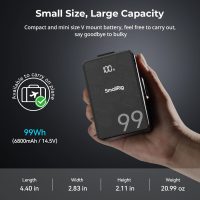 SMALLRIG V Mount Battery VB99 SE, 99Wh / 6800mAh V Mount Battery with 65W Output, 2.5H Full Charge, with USB-C, D-TAP, USB-A, Dual DC Ports, OLED Screen, for Camera, Camcorder, Monitor, Video Light - Image 5