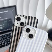 Yeddabox for iPhone 14 Case Cute Striped Phone Case Soft TPU Slim Shockproof Phone Cover for Women Girls, Blue and White - Image 3