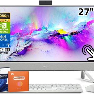 Dell Inspiron 7730 27" Touchscreen All in One Desktop Computer, Intel 10-Core 7 150U, NVIDIA GeForce MX570A, 64 GB RAM, 4 TB SSD, Wi-Fi 6E, Windows 11 Pro, Wireless KB and Mouse