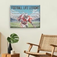 Football Poster Wall Art for Home Bedroom Decor, Football Life Lessons Motivational Canvas Print Painting Gifts for Men 8x10 Inch - Image 6