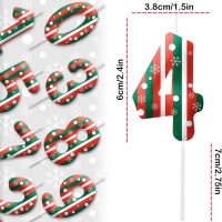 Christmas Themed Birthday Candles for Cake, Number 4th Candle, Happy Birthday Cake Topper for Boys Girls, Christmas Birthday Party Decorations Supplies Gifts - Image 2
