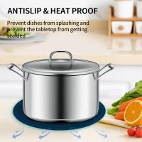 1 Pack Silicone Trivets for Hot Dishes, Heat Resistant Pads Pot Holders for Hot Pans, Non-Slip Trivet Mats for Kitchen Countertops Table, Navy Blue - Image 5