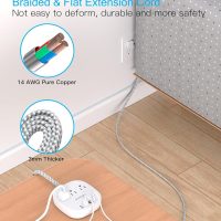Flat Plug Power Strip, 5ft Ultra Flat Extension Cord - 3 Outlets 4 USB Ports (2 USB C) 22.5W/4.5A Desktop Charging Station, No Surge Protection for Cruise Ship, Dorm Room Travel Essentials - Image 6