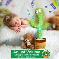 Pbooo Dancing Talking Cactus Mimicking Toy,Talking Repeat Singing Sunny Cactus Toy 120 Pcs Songs for Baby 15S Record Your Sound Sing+Dancing+Recording+LED - Image 4