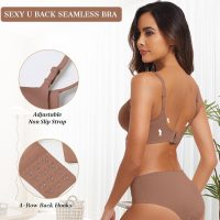 OEAK Womens Wireless Bras Comfortable Push Up Bra No Underwire Bra Full Support Lift Bralette Everyday Seamless Tshirt Bras - Image 3
