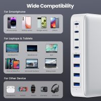 USB C Charger 200W USB C Charger Block,Upgraded GaN III 8-Port Fast Charging Station Hub,PD 65W Laptop Charging Adapter Compatible with MacBook Pro/Air,DELL,Steam Deck,iPhone 16/15/14,Galaxy S23/22 - Image 3
