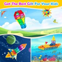 Magnetic Tiles,100PCS 3D Building Blocks, Magnets Building Set for Kids, Construction STEM Stacking Toys, Magnets Toy Gift for Toddlers, Boys and Girls - Image 5