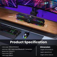 Computer Speakers for Pc Desktop with Clear Sound, Flowing LED PC Speaker for Computer Desktop Laptop Monitor, Bluetooth & USB Input - Image 6