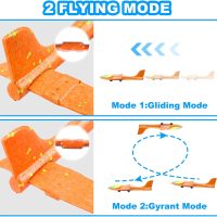 Fuwidvia 3 Pack Airplane Launcher Toys, 13.2'' LED Foam Glider Catapult Plane Toy for Boys, 2 Flight Modes Outdoor Flying Toys Birthday Gifts for Boys Girls 4 5 6 7 8 9 10 11 12 Year Old - Image 3