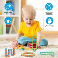 8Pcs 24Links Fidgets Wacky Tracks Fidget Toys for Kids Classroom Students Gifts School Stocking Stuffers Plastic Sensory Autism Snap Fidget Click Snake Toys for Adults Travel Stress Relief 11inch - Image 6