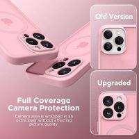 CAPRARO Magnetic for iPhone 15 Pro Max Case, [Compatible with MagSafe] [Full Camera Protection] Shockproof Protective Slim Translucent Matte Phone Case for iPhone 15 Pro Max 6.7'', Peach Pink - Image 6