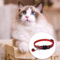 Reflective Cat Collar with Bell, Set of 1, Solid Color Safety Cat Collar, Nylon, Mixed Colors, Pet Collar, Detachable Cat Collar Charms - Image 2