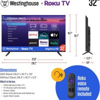 Westinghouse Edgeless Roku TV - 32 Inch Smart Television, LED HD w/Wi-Fi & Mobile App Connectivity, Flat Screen Compatible w/Apple HomeKit, Alexa, & Google Assistant - Image 5
