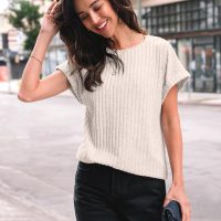 AUTOMET Women Shirts Fall Sweaters Regular Fit Short Sleeve Tunic Tops 2025 Dressy Casual Business Blouses - Image 3