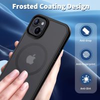 CACOE Magnetic Case for iPhone 13 & iPhone 14 6.1 inch-Compatible with MagSafe & Magnetic Car Phone Mount,Anti-Fingerprint TPU Thin Phone Cases Cover Protective Shockproof (Matte Black) - Image 5