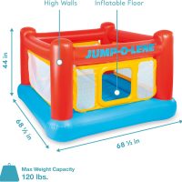 Intex Inflatable Jump-O-Lene Trampoline Bounce House with Crawl-Thru Door & Net - Indoor & Outdoor Backyard Blow-Up Bouncy Playhouse for Kids Ages 3-6 - Image 2