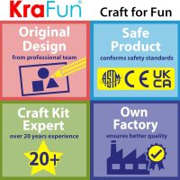 KRAFUN My First Sewing Kit for Beginner Kids Arts & Crafts, 7 Easy DIY Projects of Stuffed Animal Dolls and Plush Pillow Craft, Instructions & Felt, Gift for Girls, Boys, Learn to Sew, Embroidery - Image 7