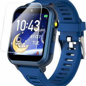 Cosjoype Kids Game Smart Watch for Kids with 24 Puzzle Games HD Touch Screen Camera Music Player Pedometer Alarm Clock Calculator Flashlight 12/24hr Kid Watch Gift for 4-12 Year Old Boys Toys for Kid