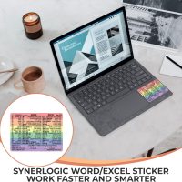 Synerlogic Word/Excel Windows Shortcut Sticker | Reference Guide Keyboard Shortcuts | Work from Home Essentials | Excel Shortcuts Cheat Sheet Laminated No-Residue Vinyl (Rainbow/Small) - Image 2