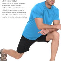 1/5 Pack Workout Shirts for Men Athletic Running Gym Quick Dry Short Sleeve Performance Moisture Wicking T Shirt - Image 4