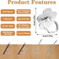6 Pcs Phone Rings for Back of Phone Flower Cell Phone Ring Holder Stand Finger Kickstand 360 Rotation Universal Ring Grip Holder Compatible with Smartphones Mobile Phone Case Accessories - Image 2