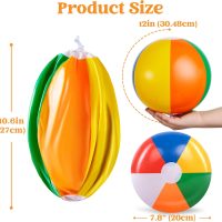 JOYIN Rainbow Beach Balls(12 Pack), 12'' Inflatable Swimming Pool Toys for Summer Water Games Kids Birthday Party Supplies Combo Set Include Inflatable Beach Balls - Image 5