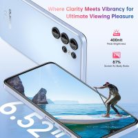 OUKITEL C1 Android 15 Cell Phone Unlocked 2025-16GB+128GB(TF 1TB), 6.52'' Waterdrop Screen, 5150mAh Battery Smartphone, 13MP Camera Octa Core, 4G Triple SIM, Fingerprint/3.5mm Jack/GPS,Blue - Image 4