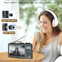 720P 7Inch Screen AM FM Movie Video Radio with Bluetooth Speaker, Rechargeable Digital Shortwave MP3 MP4 Player Radio, Support USB/Micro SD Card, Loud Speaker and Headphone Jack (NO TV) - Image 9