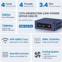 Beelink Mini S12 Pro Mini PC, Intel 12th Gen N100 (4C/4T, up to 3.4GHz), 16GB DDR4, 500GB SSD, Desktop Computer Support Dual HDMI 4K@60Hz, WiFi 6, BT5.2, NAS, Low Power - Image 2