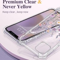 GVIEWIN for iPhone 11 Case with Screen Protector + Camera Lens Protector, [Not-Yellowing] Clear Soft TPU Shockproof Protective Cover for Women Girls Flower Pattern Phone Case 6.1"(Floratopia/Colorful) - Image 3