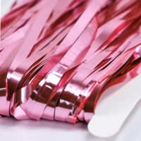 Laser Pink Tinsel Foil Fringe Curtains 2 Pack, Valentines Day Pink Decorations, Metallic Tinsel Party Streamers Backdrop for Birthday Bachelorette Graduation Wedding Party Decorations - Image 3