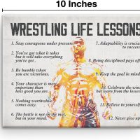Wrestling Poster Canvas Wall Art for Home Bedroom Decor, Motivational Wrestling Life Lessons Canvas Print Painting Wrestler Gifts for Men 8x10 Inch - Image 2