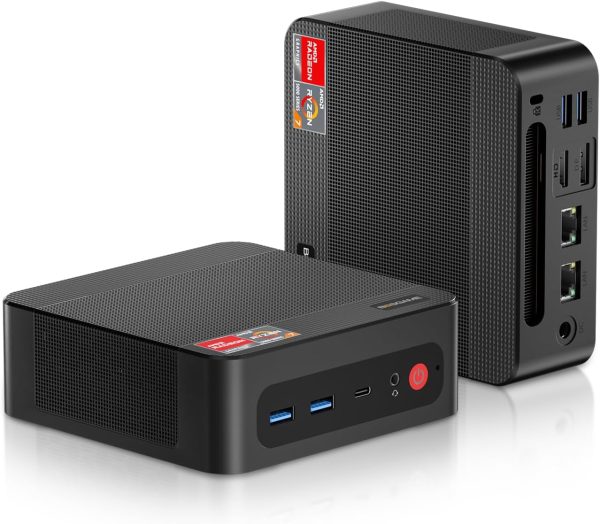 P4 Mini PC, AMD Ryzen 7 5700U, 32GB DDR4 RAM 1TB PCIe 3.0 SSD,Small Gaming Computer Supports 4K Triple Display,Dual LAN 2.5GbE,WiFi6E,BT5.2