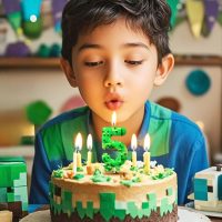 Green Pixel 3rd Birthday Number Candles, Number 3 Candle Cake Topper Decorations for Green Pixel Game Themed Parties, Birthday Cake Candles for Boys Girls Kids Party Supplies - Image 7