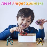 Transformable Fidget Spinners 4 Pcs for Kids and Adults Stress Relief Sensory Toys for Boys and Girls Fingertip Gyros for Party Favors Stocking Stuffers Bulk for Kids - Image 2