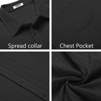 COOFANDY Men's Casual Button Down Shirts Short Sleeve Textured Summer Beach Shirt with Pocket - Image 5