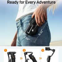 hohem iSteady X3 SE Gimbal Stabilizer for iPhone, Phone Stabilizer with Detachable Remote Control, Portable Foldable 3-Axis Phone Gimbal for Android & iPhone 16 15 Pro Max, Ideal for Travel Vlogging - Image 9